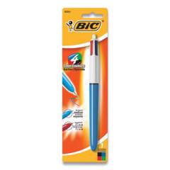 BIC 4-Color Multi-Color Ballpoint Pen, Retractable, Medium 1 mm, Black/Blue/Green/Red Ink, Blue Barrel (595036)