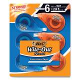 BIC Wite-Out EZ Correct Correction Tape, Non-Refillable, 0.17" x 468", White Tape, 6/Pack (24423727)