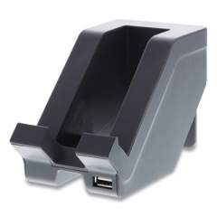 Bostitch Konnect Plastic Phone Dock with USB Port, For Use With Phones and Tablets, 3 x 3.5 x 5, Gray (24340010)