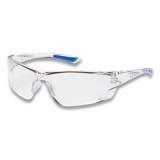Bouton Bullseye Rimless Safety Glasses, Anti-Fog, Anti-Scratch, Clear Lens, Gray/Blue Frame (1037551)