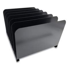 Huron Steel Vertical File Organizer, 6 Sections, Letter Size Files, 11 x 12 x 8, Black (24431901)
