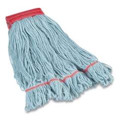 Coastwide Professional Looped-End Wet Mop Head, PET/Rayon Blend, Large, 5" Headband, Blue (24420780)