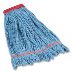 Coastwide Professional Looped-End Wet Mop Head, Cotton/Rayon/Polyester Blend, Large, 5" Headband, Blue (24420787)