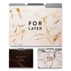 Eccolo Fashion File Folders, 1/3-Cut Tabs, Letter Size, Marble Assortment, 9/Pack (2360420)