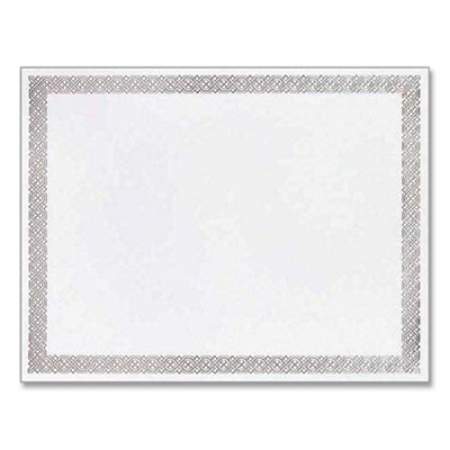 Great Papers! Foil Border Certificates, 8.5 x 11, Ivory/Silver, Braided with Silver Border, 15/Pack (963027S)