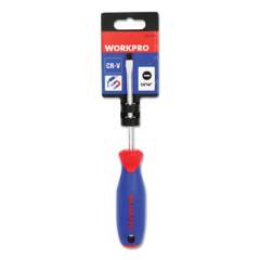 Workpro Straight-Handle Cushion-Grip Screwdriver, 1/4" Slotted Tip, 4" Shaft (24394486)