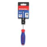 Workpro Straight-Handle Cushion-Grip Screwdriver, 1/8" Slotted Tip, 4" Shaft (W021003WE)