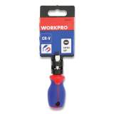 Workpro Straight-Handle Cushion-Grip Screwdriver, 1/4" Slotted Tip, 1.5" Shaft (W021001WE)