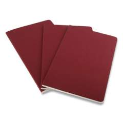 Moleskine Cahier Journal, 1 Subject, Narrow Rule, Cranberry Red Cover, 8.25 x 5, 80 Sheets, 3/Pack (931014)