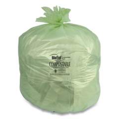 Heritage Biotuf Compostable Can Liners, 48 gal, 0.8 mil, 42" x 48", Green, 125/Cartom (2409117)