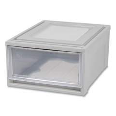 IRIS Stackable Storage Drawer, 7.75 gal, 15.75" x 19.62" x 9", Gray/Translucent Frost (170473)