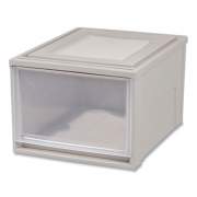 IRIS Stackable Storage Drawer, 10.85 gal, 15.75" x 19.62" x 11.5", Gray/Translucent Frost (170523)