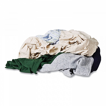 Reclaimed Color T-Shirt Rags, Assorted, 125/Box (R020C45A25)