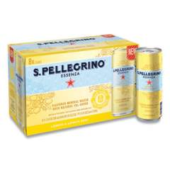S. Pellegrino Essenza Flavored Mineral Water, Lemon and Lemon Zest, 11.15 oz Can, 8/Pack (24396914)