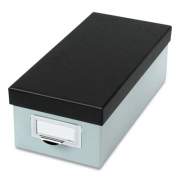 Oxford Index Card Storage Box, Holds 1,000 3 x 5 Cards, 5.5 x 11.5 x 3.88, Pressboard, Blue Fog/Black (406355)