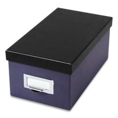 Oxford Index Card Storage Box, Holds 1,000 4 x 6 Cards, 6.5 x 11.5 x 5, Pressboard, Indigo/Black (24401225)