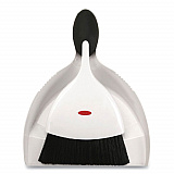 Good Grips Dust Pan and Brush, 12 x 9, 2" Handle, Plastic, White (1334480)