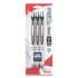 Pentel EnerGel Pearl Gel Pen, Retractable, Medium 0.7 mm, Black Ink, White/Black Barrel, 3/Pack (105455)