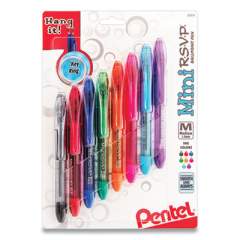 Pentel Mini R.S.V.P. Ballpoint Pen, Stick, Medium 1 mm, Assorted Ink and Barrel Colors, 8/Pack (BK91MNBP8M)