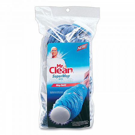 SuperMop with Magic Eraser Mop Refill, Cotton, Blue (446997)