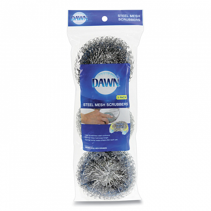 Ultra Steel Scrubbers, Gray/Silver, 3/Pack (437777)