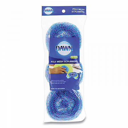 Poly Mesh Scrubbers, Blue, 3/Pack (437775)