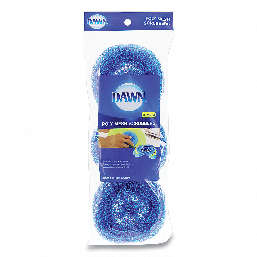 Poly Mesh Scrubbers, Blue, 3/Pack (437775)