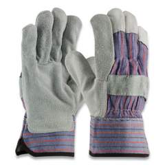 PIP Shoulder Split Cowhide Leather Palm Gloves, B/C Grade, Large, Blue/Gray, 12 Pairs (177093)