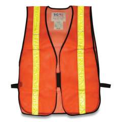 PIP Hook and Loop Safety Vest, Hi-Viz Orange with Yellow Prismatic Tape, One Size Fits Most (179386)