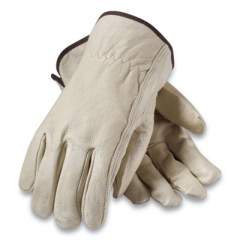 PIP Top-Grain Pigskin Leather Drivers Gloves, Economy Grade, Medium, Gray (179953)