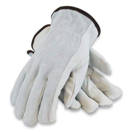 PIP Top-Grain Leather Drivers Gloves with Shoulder-Split Cowhide Leather Back, X-Large, Gray (179954)