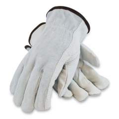 PIP Top-Grain Leather Drivers Gloves with Shoulder-Split Cowhide Leather Back, Medium, Gray (179956)