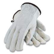 PIP Top-Grain Leather Drivers Gloves with Shoulder-Split Cowhide Leather Back, Small, Gray (68161SBS)