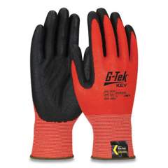 G-Tek KEV Hi-Vis Seamless Knit Kevlar Gloves, Medium, Red/Black (2742421)