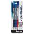 Pilot Acroball Pro Advanced Ink Ballpoint Pen, Retractable, Medium 1 mm, Assorted Ink Colors, Silver Barrel, 3/Pack (916002)