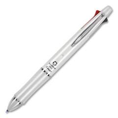 Pilot Dr. Grip 4 + 1 Multi-Color Ballpoint Pen/Pencil, Retractable, 0.7 mm Pen/0.5mm Pencil, Black/Blue/Green/Red Ink, White Barrel (2791508)