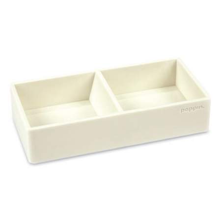 Poppin Softie This + That Tray, 2-Compartment, 3 x 6.25 x 1.5, White (100439)