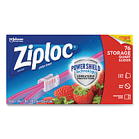 Slider Storage Bags, Quart, 5.88" x 1.88" x 7.88", Clear, 76 Bags/Box, 9 Boxes/Carton (316490)