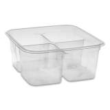 Pactiv Evergreen EarthChoice PET Container Bases, 4-Compartment, 32 oz, 6.13 x 6.13 x 2.61, Clear, 360/Carton (Y6S324C)