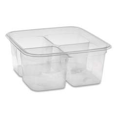Pactiv Evergreen EarthChoice PET Container Bases, 4-Compartment, 32 oz, 6.13 x 6.13 x 2.61, Clear, 360/Carton (Y6S324C)