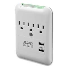 APC SurgeArrest Wall-Mount Surge Protector, 3 AC Outlets, 2 USB Ports, 540 J, White (24414114)