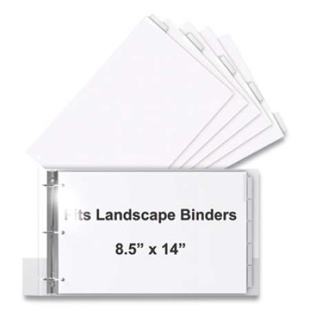 Stride Landscape Orientation Index Dividers, 5-Tab, 14 x 8.5, White, 1 Set (952656)