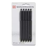 TRU RED Quick Dry Gel Pen, Retractable, Fine 0.5 mm, Black Ink, Black Barrel, 5/Pack (24377016)