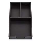 TRU RED Stackable Plastic Accessory Tray, 3-Compartment, 3.34 x 6.81 x 0.94, Black (24380375)