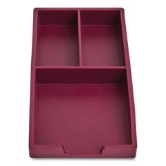 TRU RED Stackable Plastic Accessory Tray, 3-Compartment, 3.34 x 6.81 x 0.94, Purple (24380379)