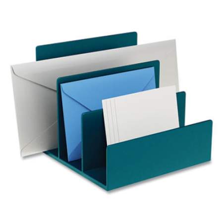 TRU RED Plastic Incline Mail Sorter, 3 Sections, Letter Size Files, 6.3 x 6.3 x 5.5, Teal (24380391)