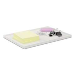 TRU RED Slim Stackable Plastic Tray, 1-Compartment, 6.85 x 9.88 x 0.47, White (24380409)