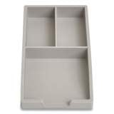 TRU RED Stackable Plastic Accessory Tray, 3-Compartment, 3.34 x 6.81 x 0.94, Gray (24380416)
