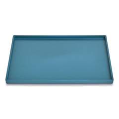 TRU RED Slim Stackable Plastic Tray, 1-Compartment, 6.85 x 9.88 x 0.47, Teal (24380426)