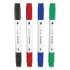 TRU RED Dry Erase Marker, Tank-Style Twin-Tip, Fine/Medium Bullet/Chisel Tips, Assorted Colors, 4/Pack (24417744)